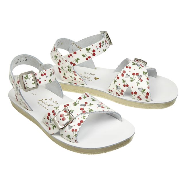 Waterproof Leather Sweetheart Sandals White