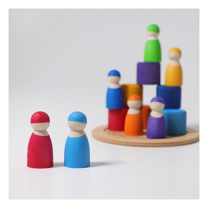 Wooden Snowmen and Bowls - Set of 7- Product image n°1