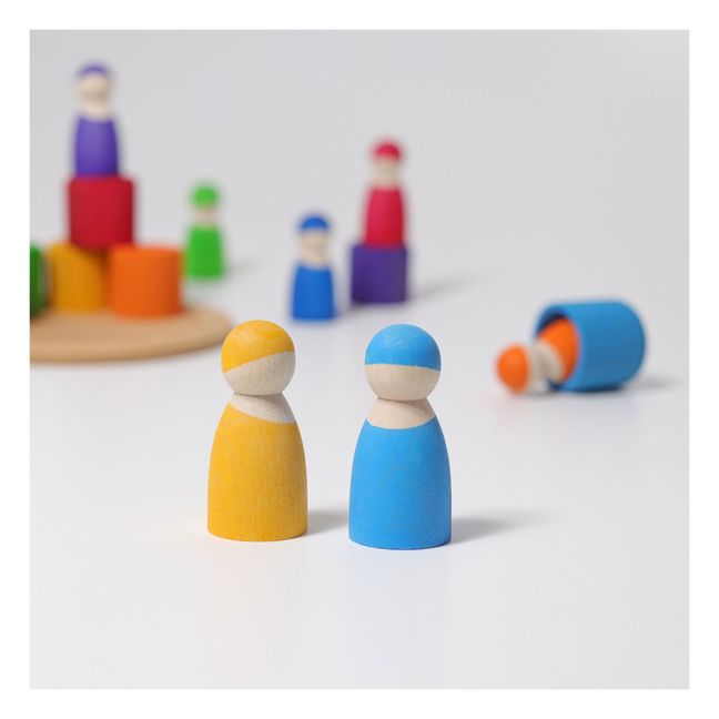 Muñecos y bols en madera - Set de 7