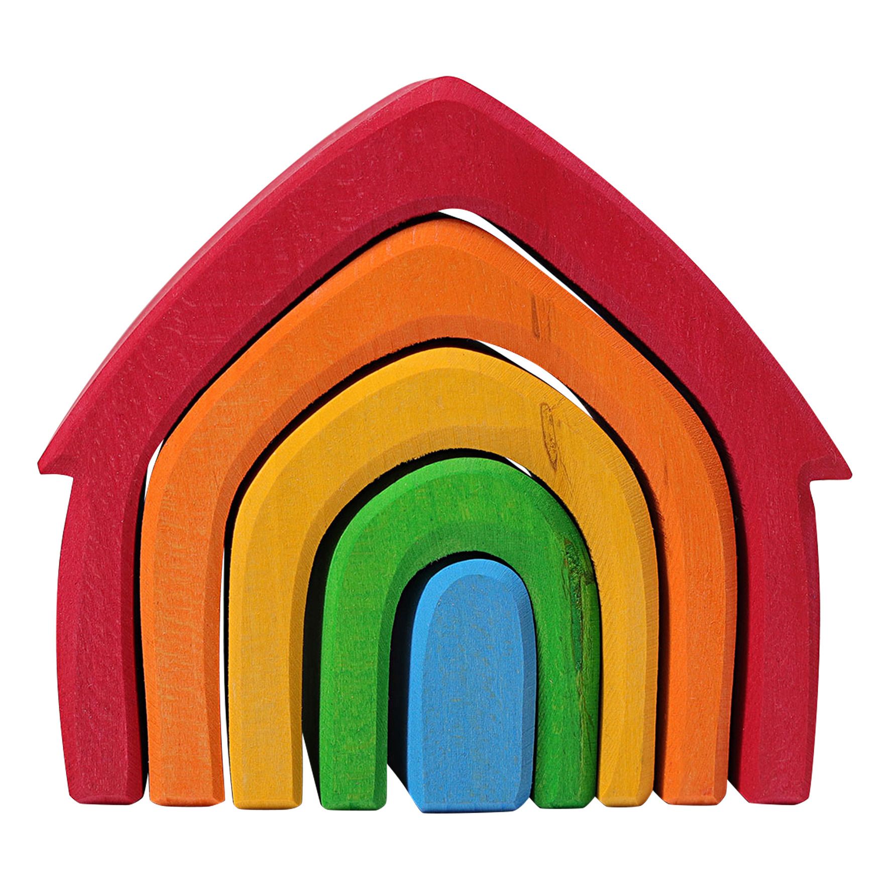 Grimm's - Maison à empiler en bois - Multicolore
