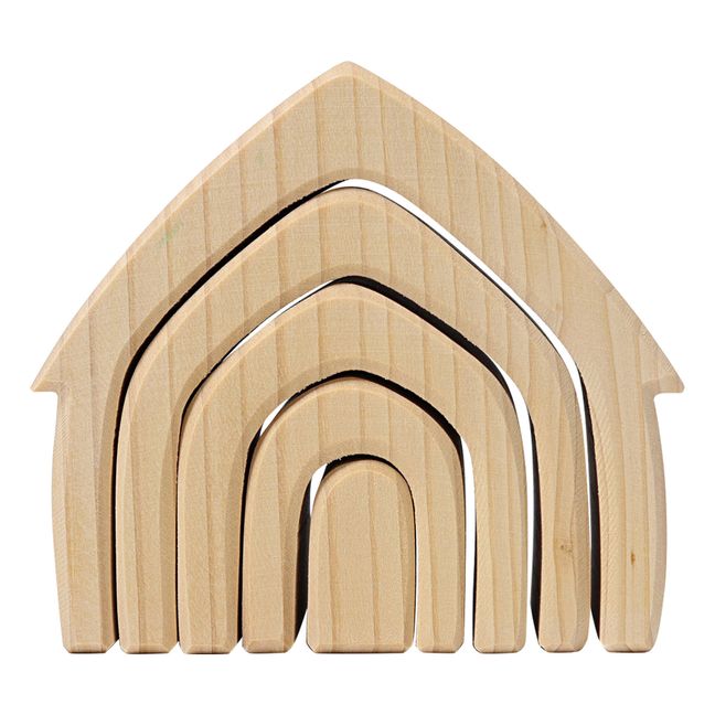 Stapelhaus aus Holz Natur