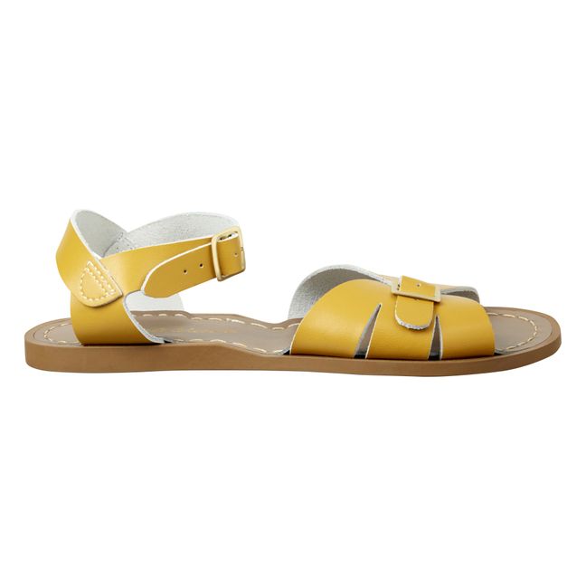 Classic Waterproof Leather Sandals Mustard
