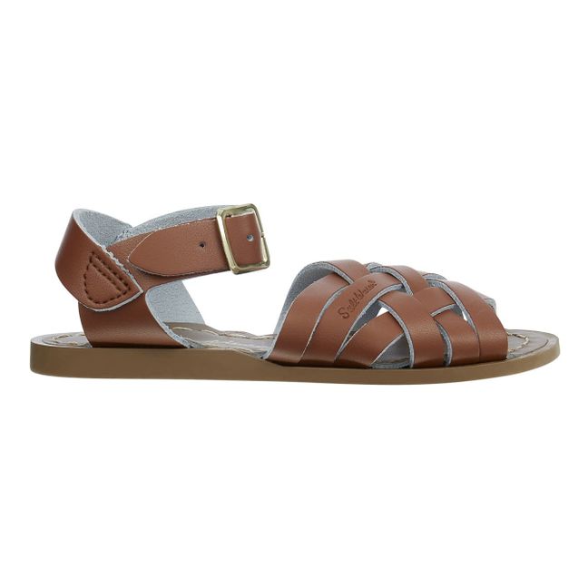 The Retro Waterproof Leather Sandals Camel