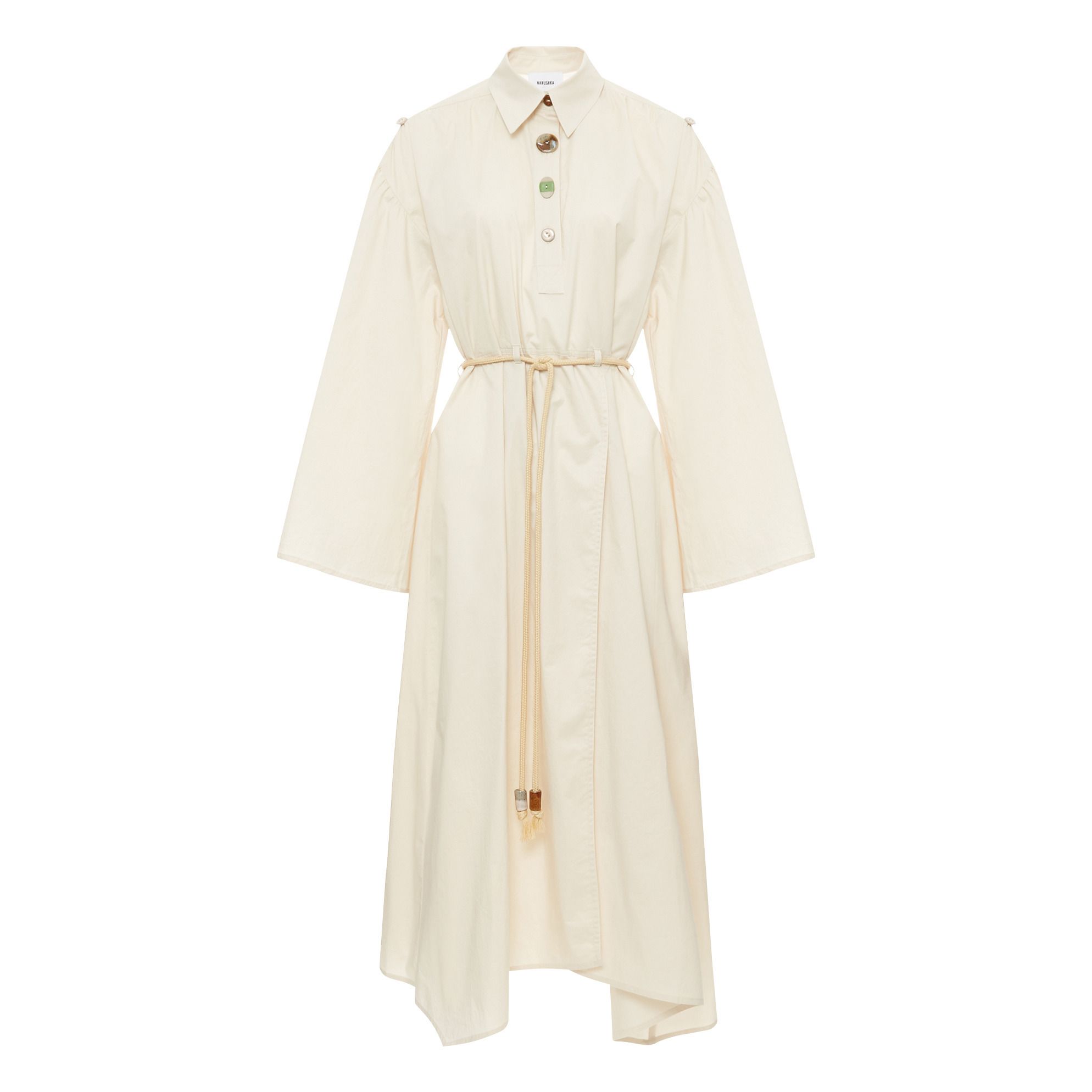 Nanushka - Robe-chemise en popeline de coton bio Hana - Femme - Ecru