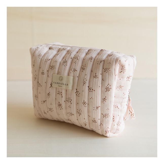 Toiletry Bag in Organic Cotton | Powder pink