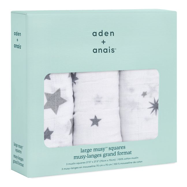 Pack of 3 Grey Stars Swaddle