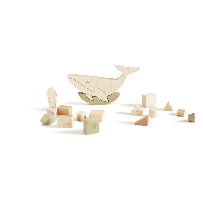 Jeu d'équilibre Baleine en bois | Vert