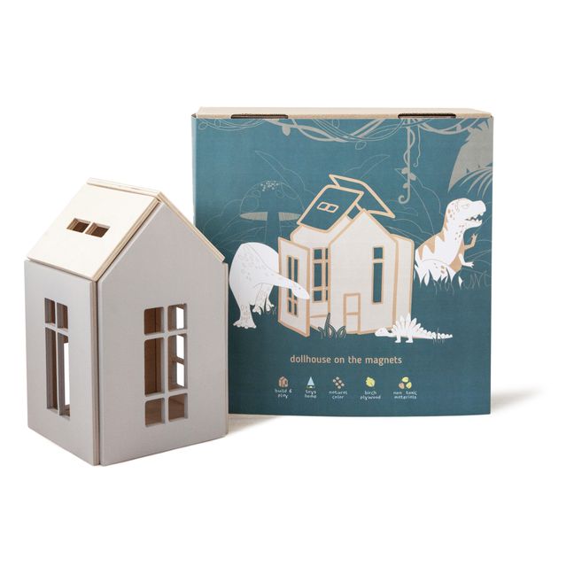 Magnetic Wooden House Light grey