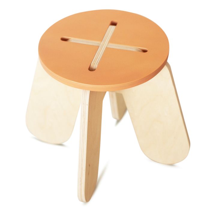 Kids Wooden Foot Stool Terracotta- Product image n°0