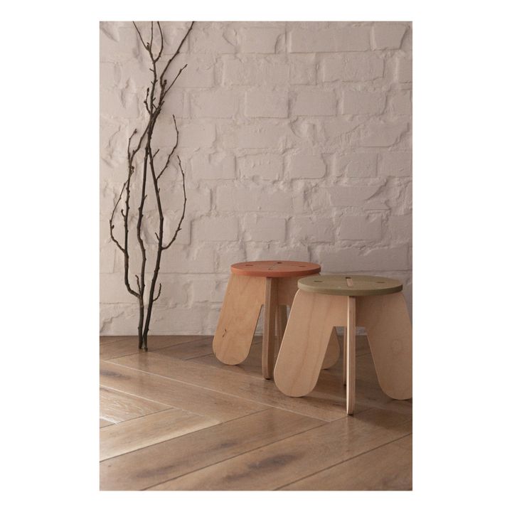 Tabouret pour enfant en bois | Terracotta- Image produit n°1