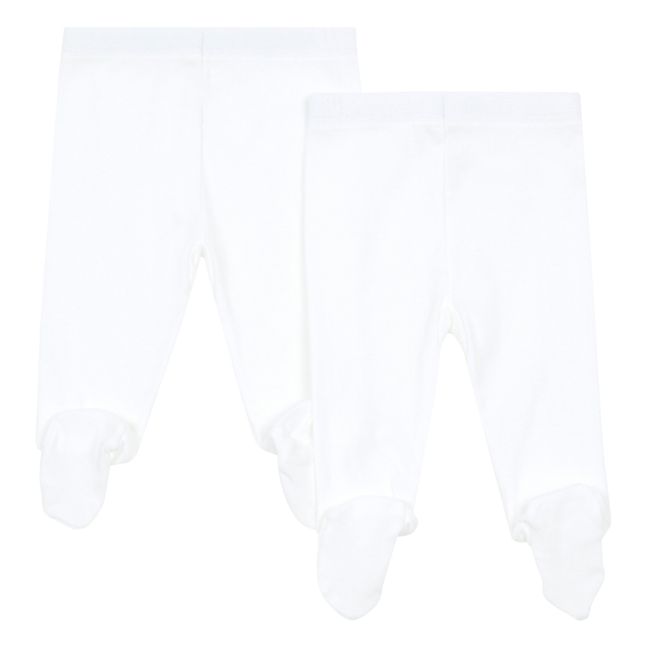 Footed Leggings - Set of 2 | White