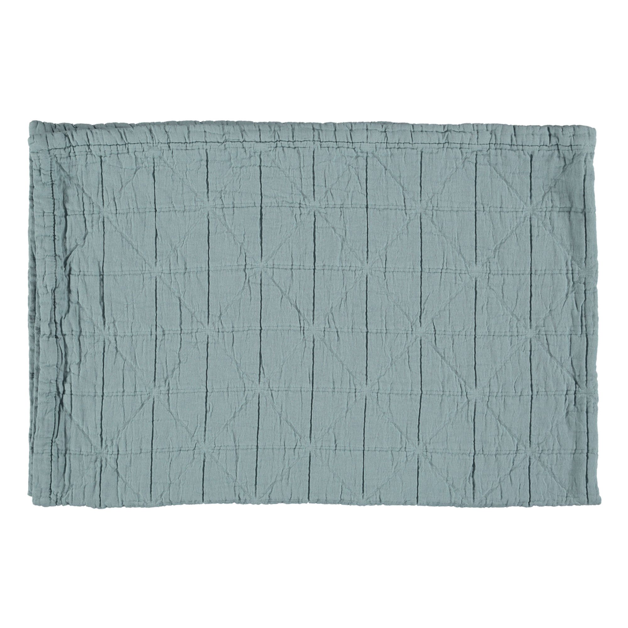 Camomile London - Couverture matelassée Diamond en coton bio - Bleu ciel