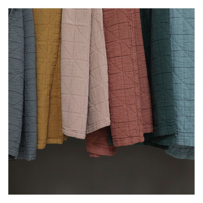 Couverture matelassée Diamond en coton bio | Bleu ciel