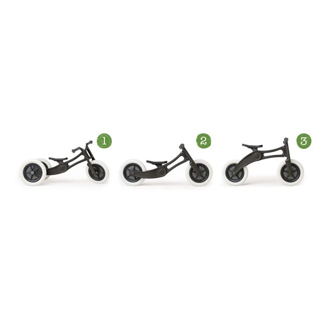 Bici sin pedales Recycled 3 en 1 | Negro