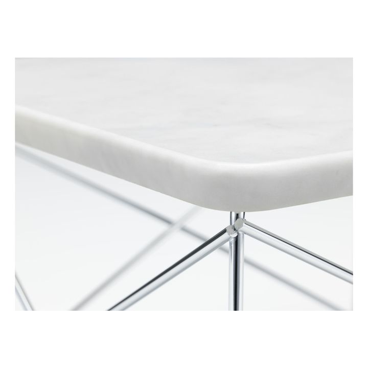 Table d'appoint Eames Ocassional LTR piétement chromé | Marbré blanc- Image produit n°1
