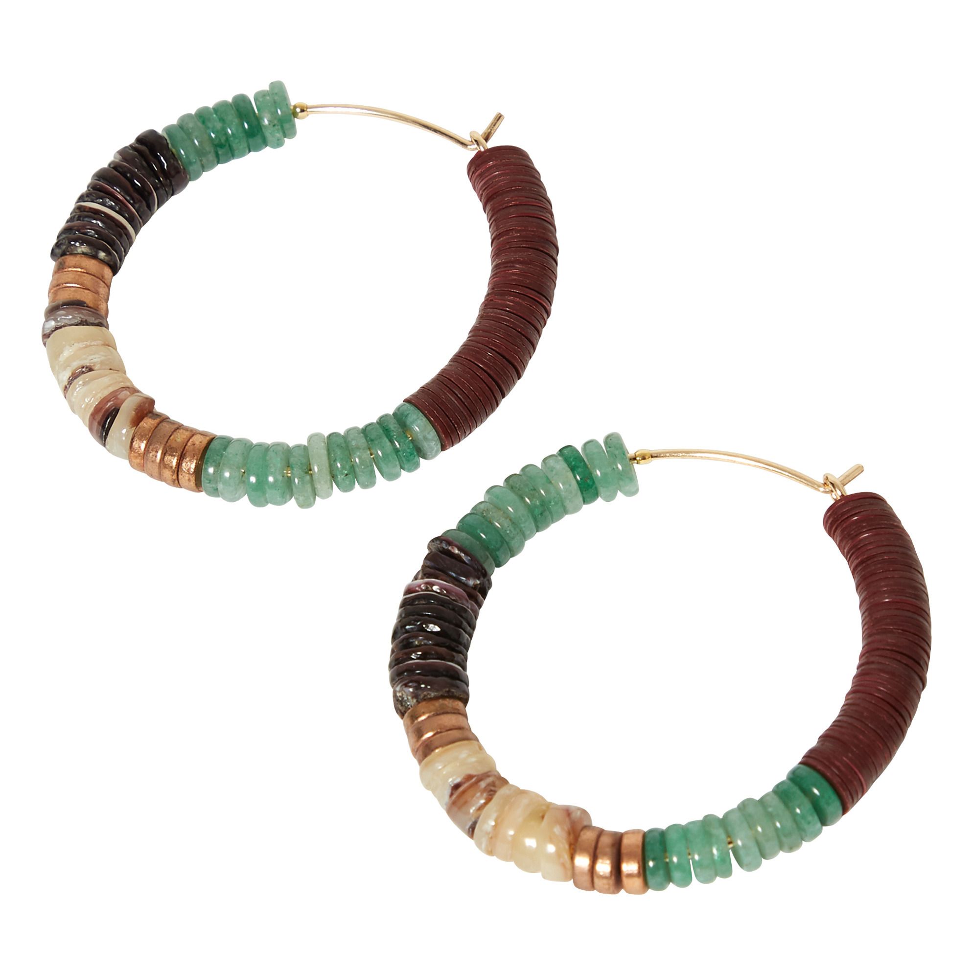 Allthemust - Boucles d'Oreilles Coquillage Précieux - Femme - Vert