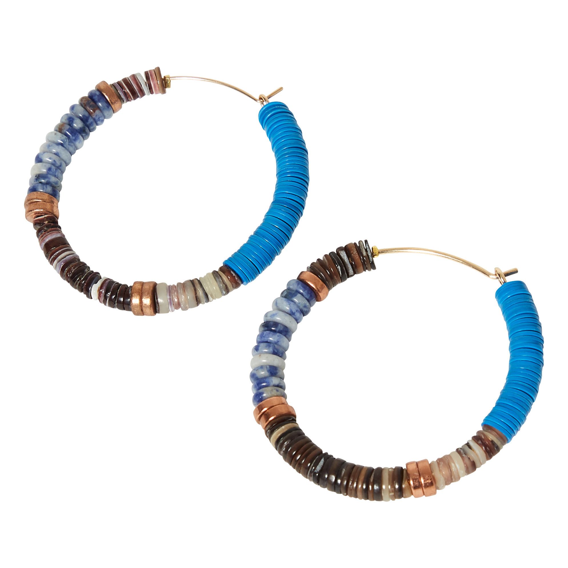 Allthemust - Boucles d'Oreilles Coquillage Précieux - Femme - Bleu