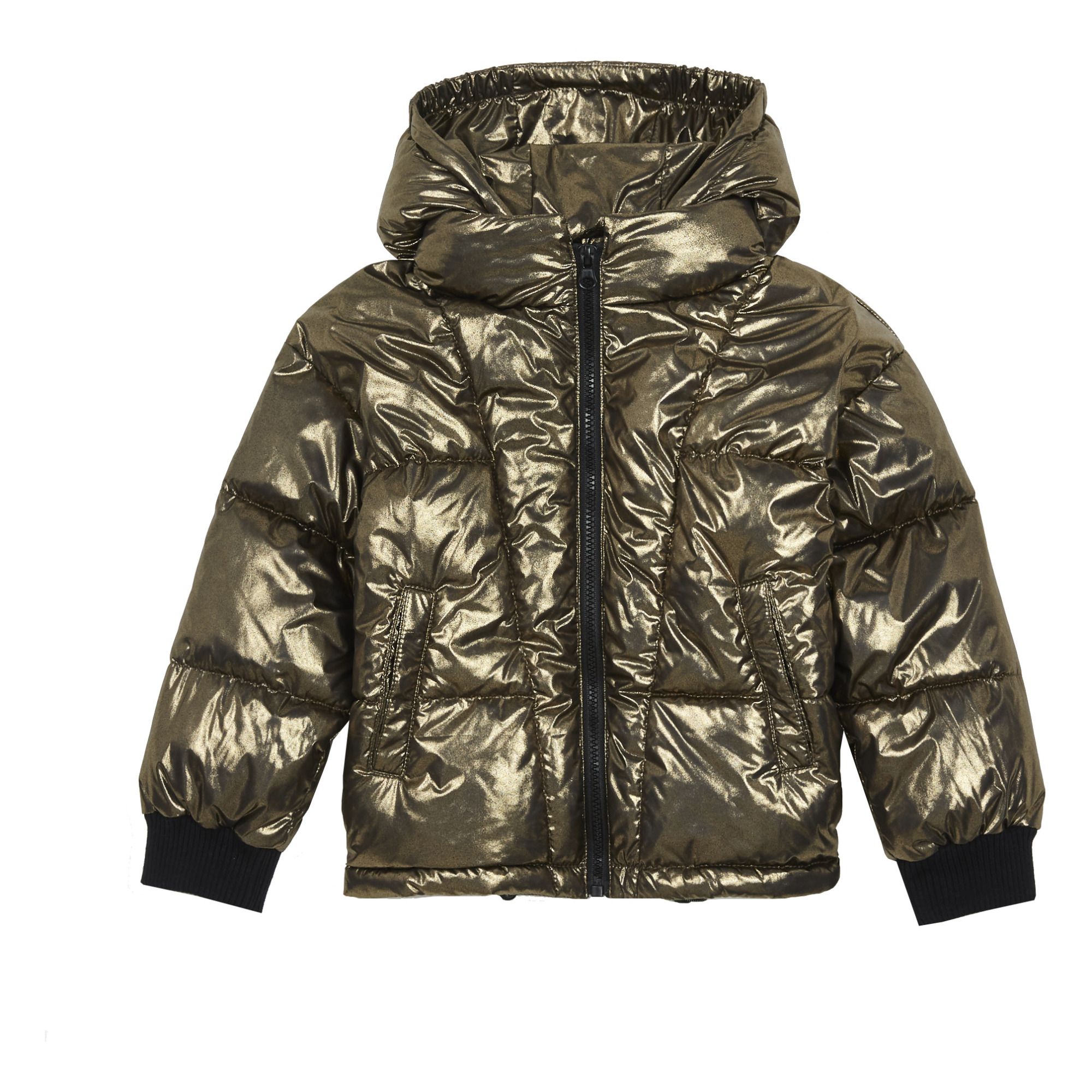 Shiny Puffer Coat Gold Hundred Pieces Fashion Teen , Children