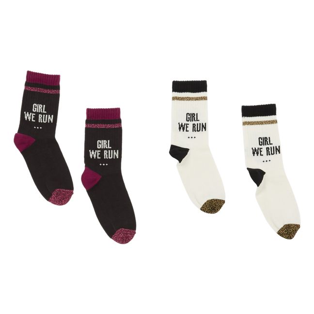 Girls We Run Socks Set | Pink