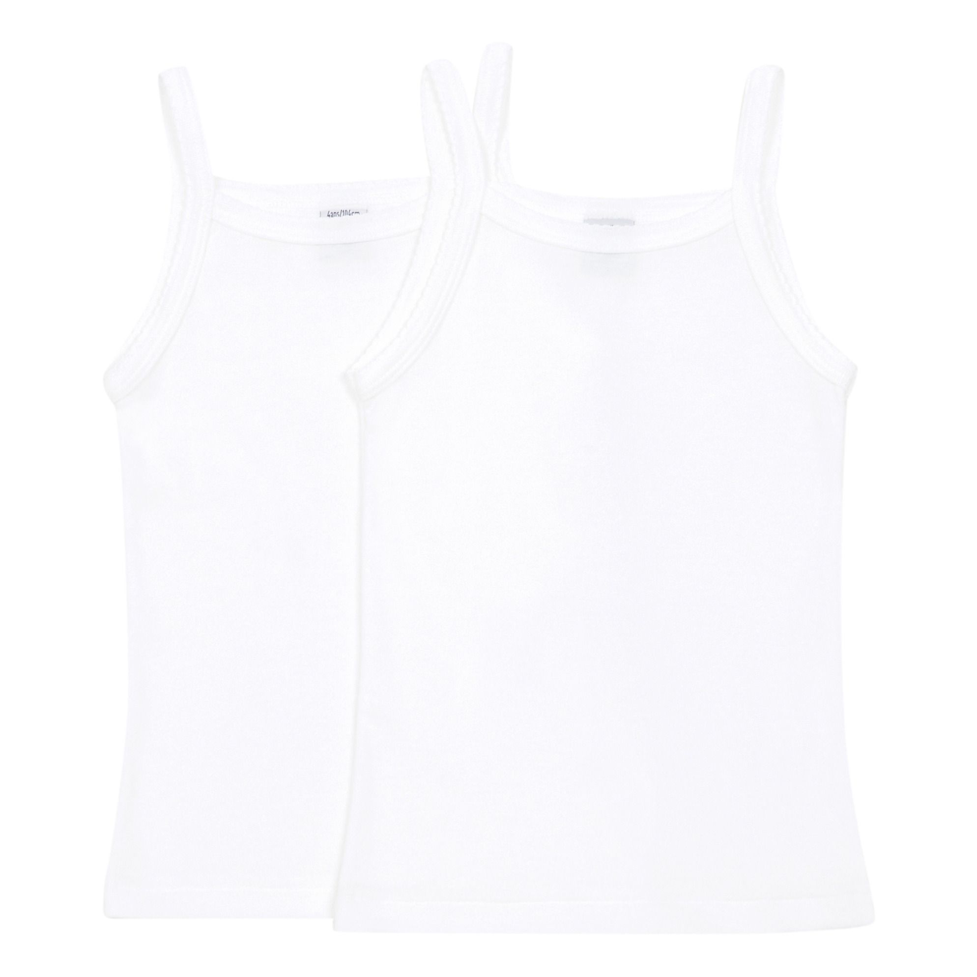 Petit Bateau - Lot 2 Débardeurs à Bretelles - Fille - Blanc