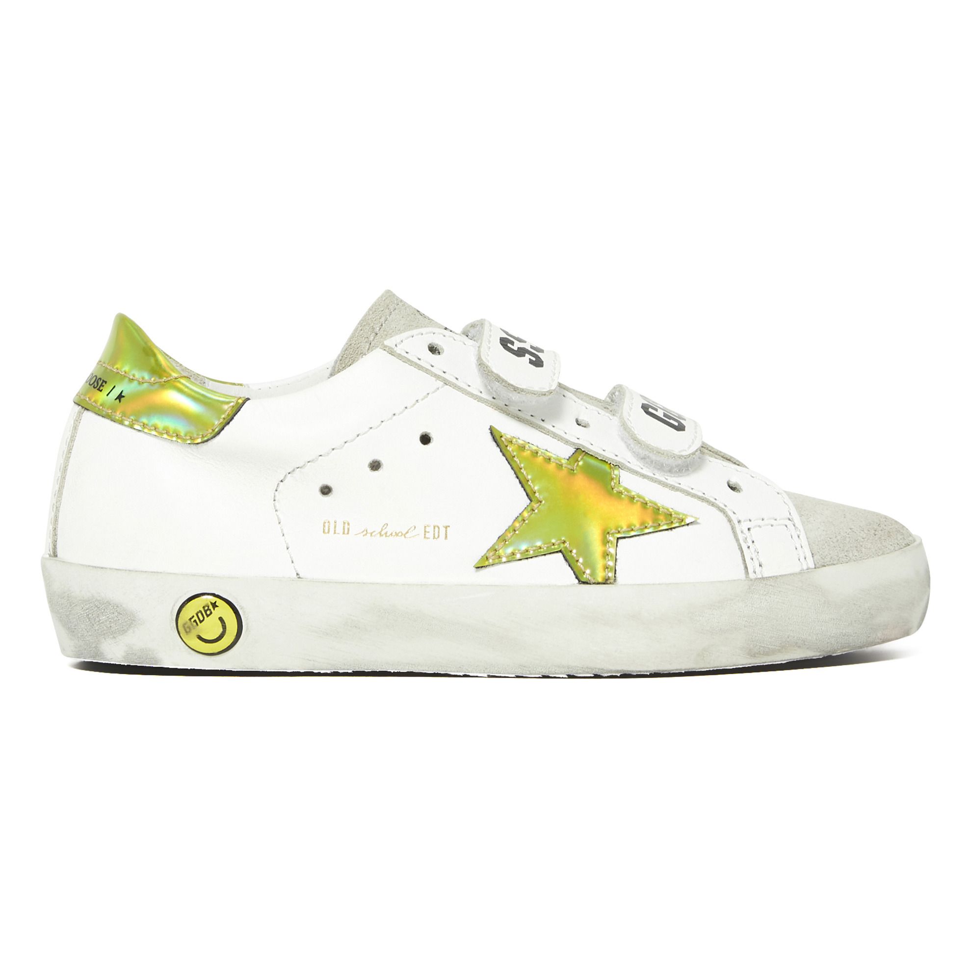 Golden Goose Baskets Cuir Scratchs Etoile Old School Jaune