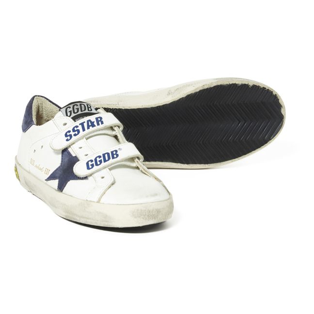 Zapatillas con velcros Old School de ante y cuero | Azul Marino