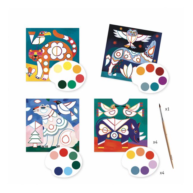Tarjetas para pintar Animales - Set de 4