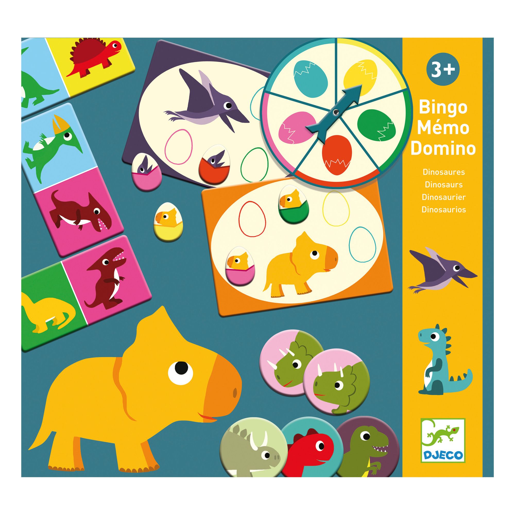 Djeco - Bingo Mémo Domino Dinosaures - Multicolore