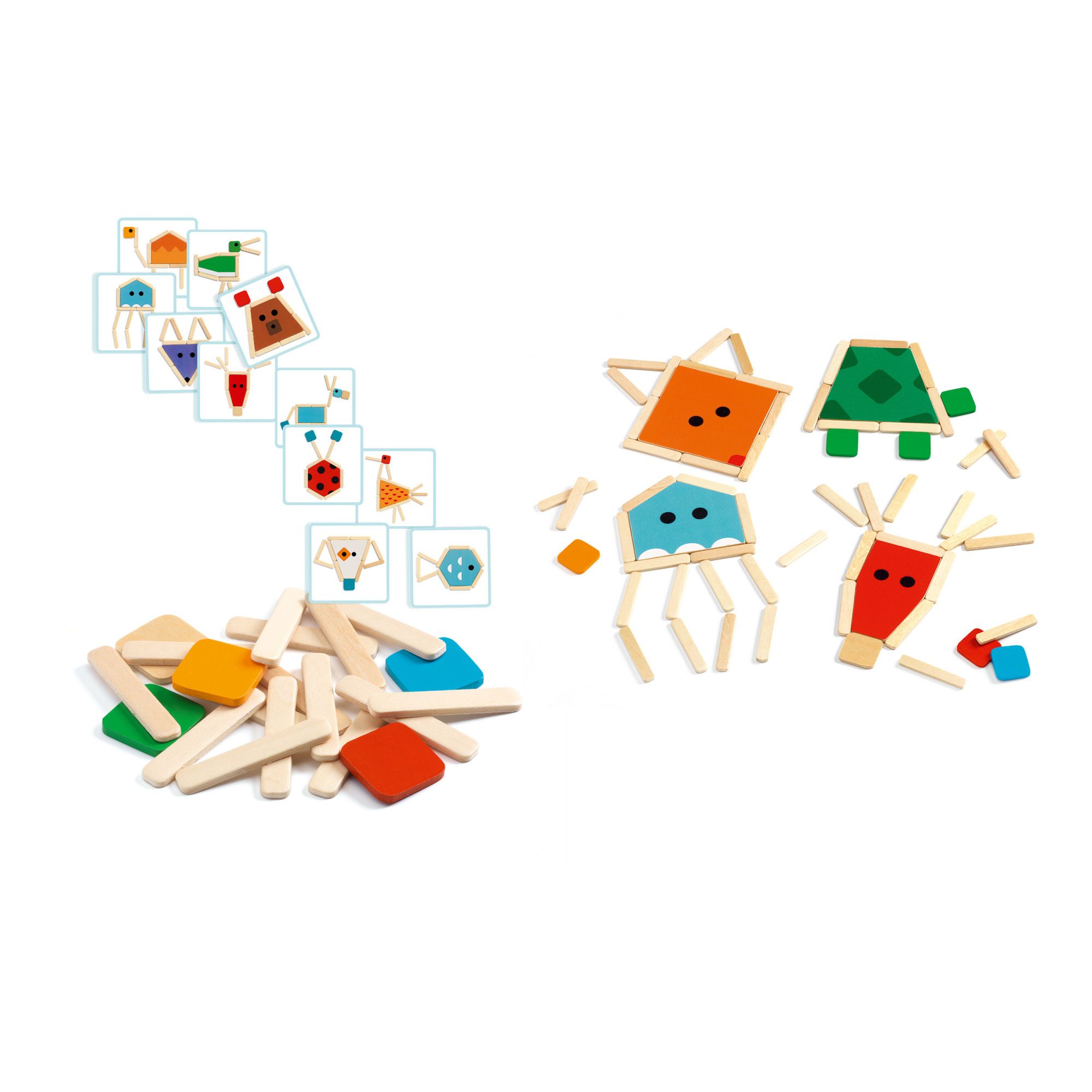 Djeco - Puzzles créatifs StickBasic à construire - Multicolore