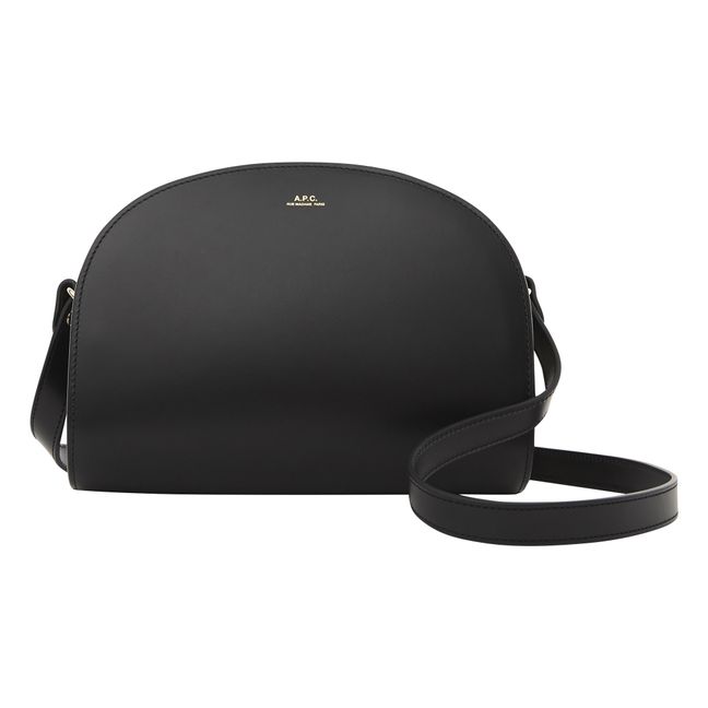 Sac Demi Lune Cuir Lisse | Noir