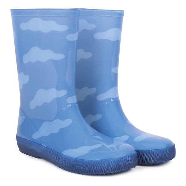 light blue rain boots