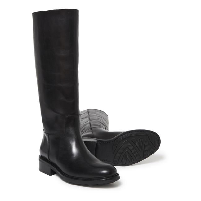 7441 Leather Boots Black