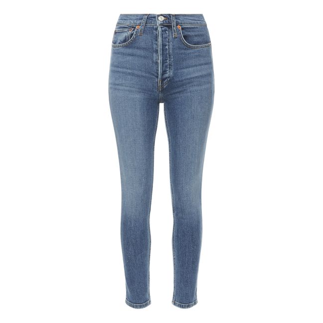 Jeans Slim High Rise Ankle Crop | Chilled Indigo