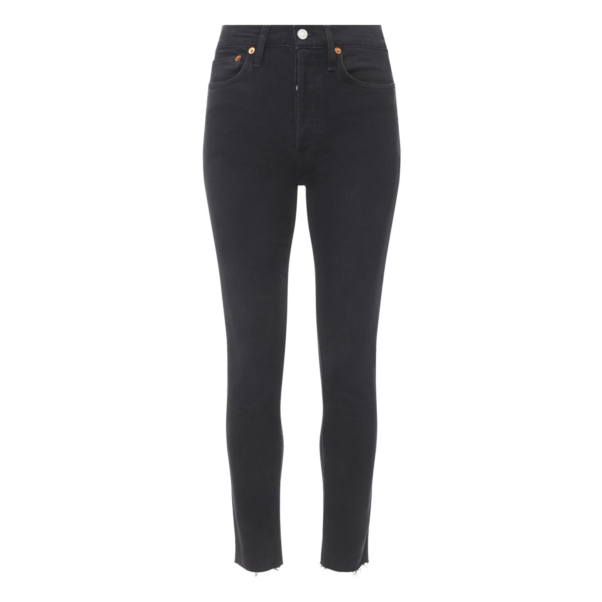 Re/Done - Jean Slim High Rise Ankle Crop - Femme - Faded Black