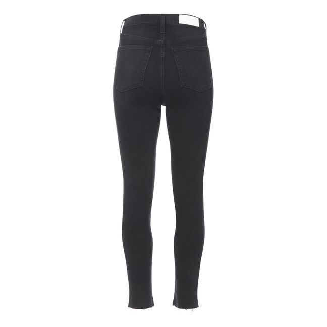 Jeans Slim High Rise Ankle Crop | Faded Black