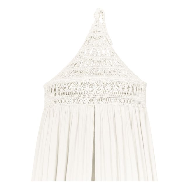 Tara Organic Cotton Crochet Bed Canopy Natural S000