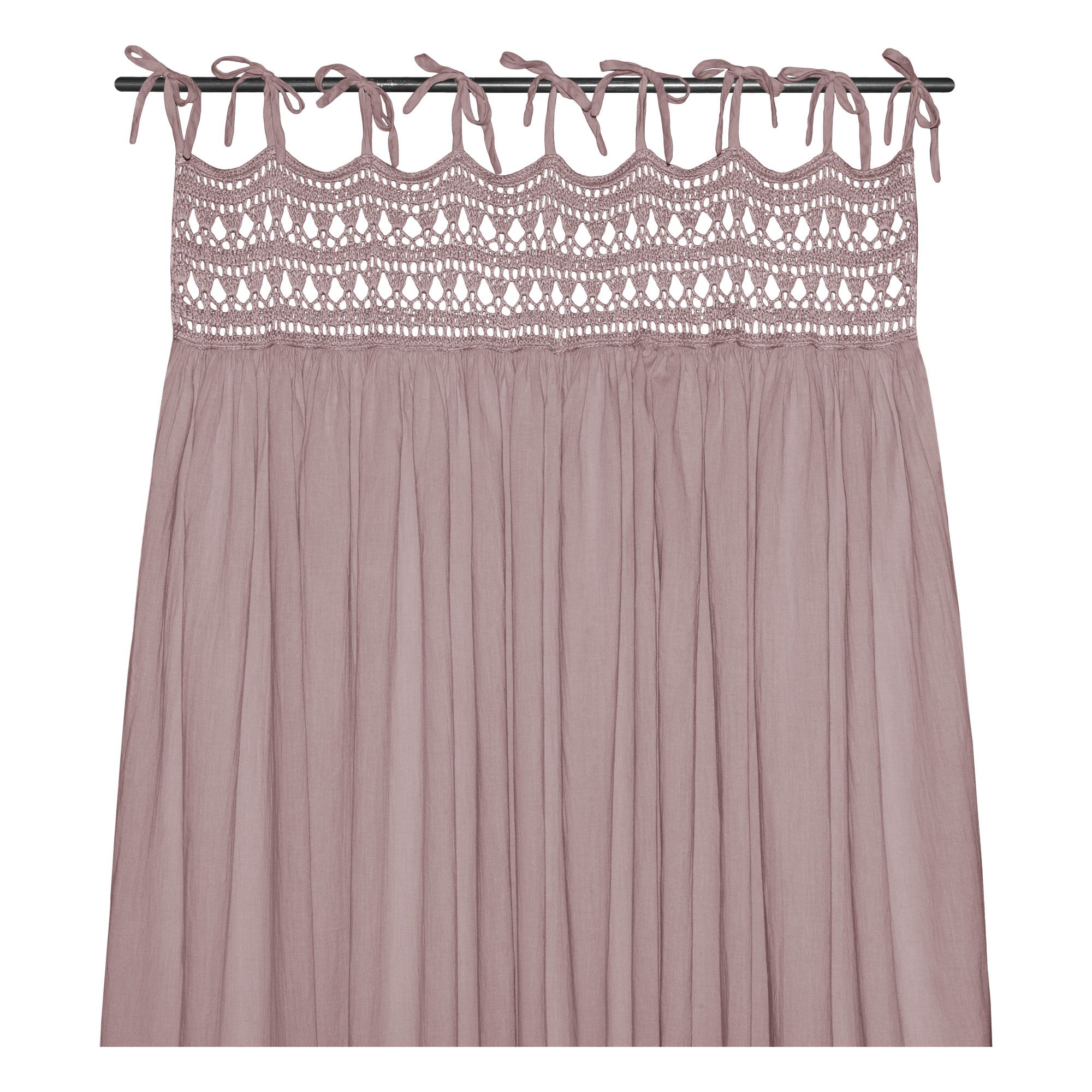 Tara Organic Cotton Crochet Curtain - 90x290cm | Dusty Pink S007