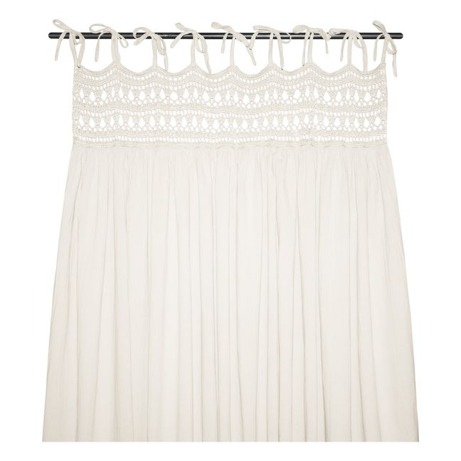 Tara Organic Cotton Crochet Curtain - 90x290cm Natural S000