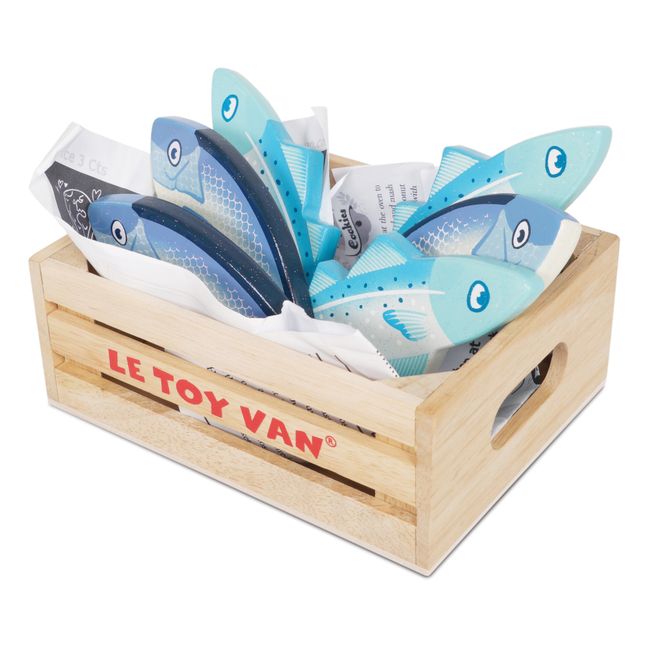 Kiste mit Fischen vom Markt