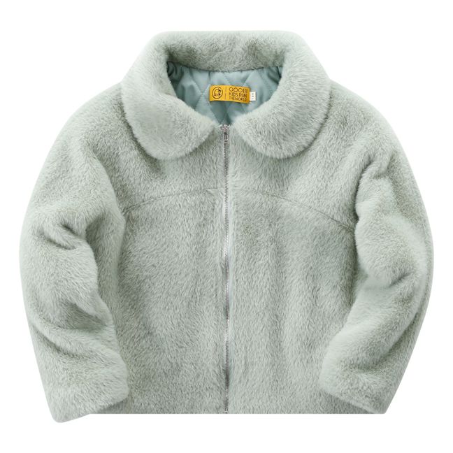 Faux Fur Jacket | Almond green