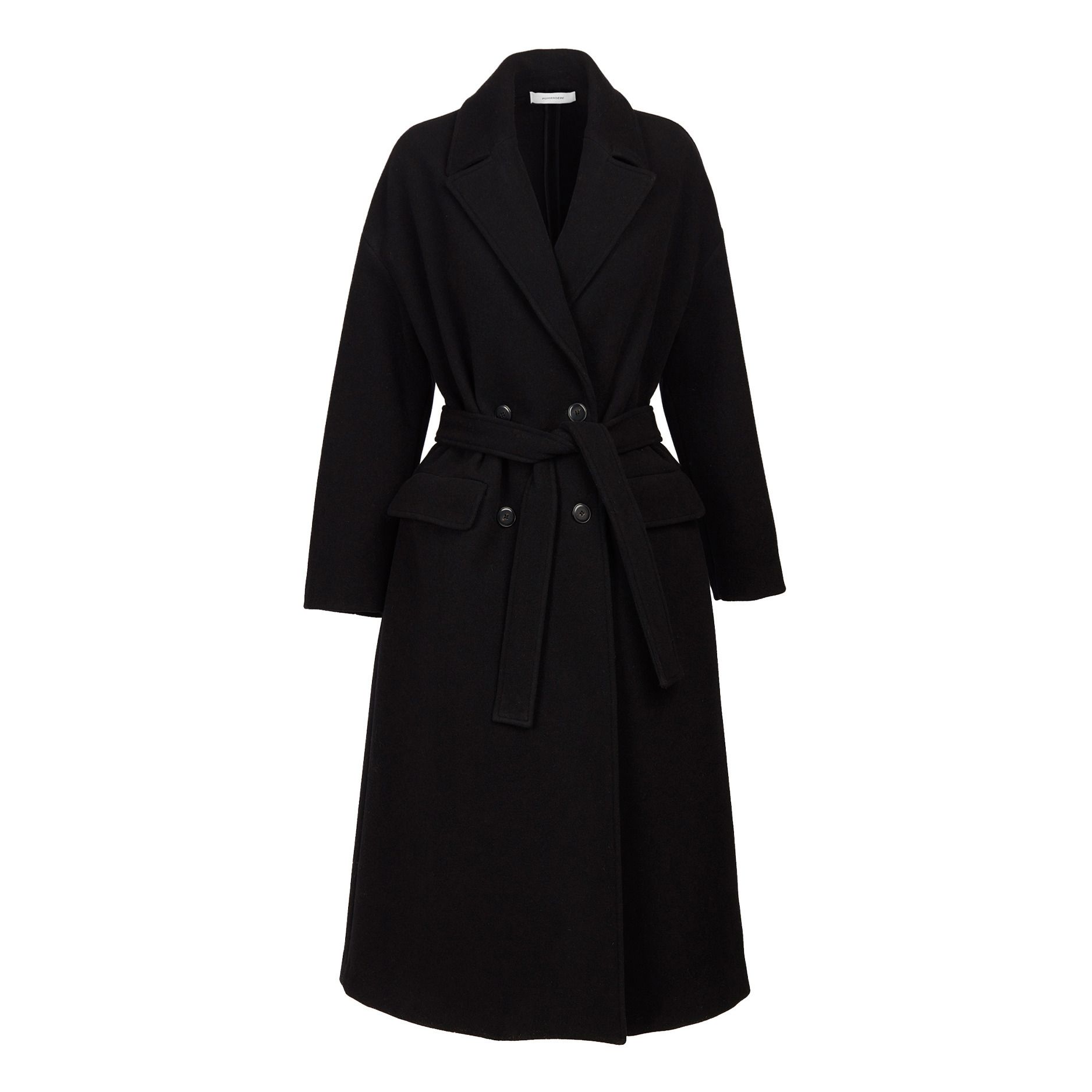 manteau femme noir long laine