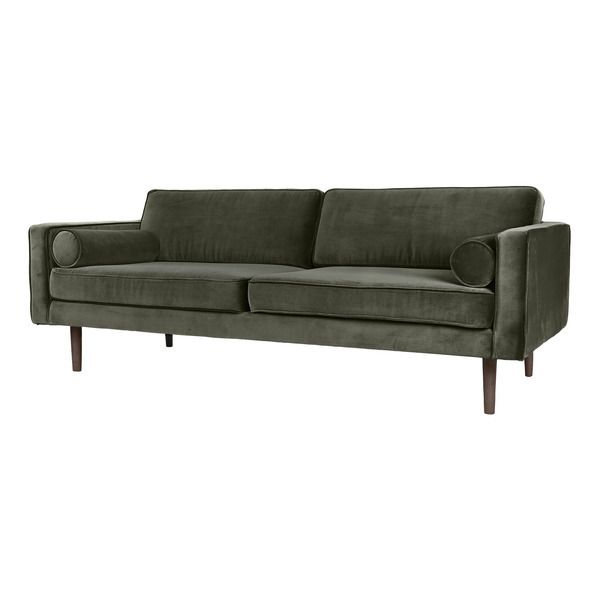 Wind Velvet 3-seater Sofa | Olive green
