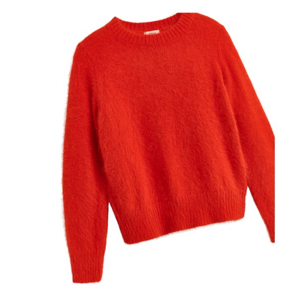 orange angora sweater