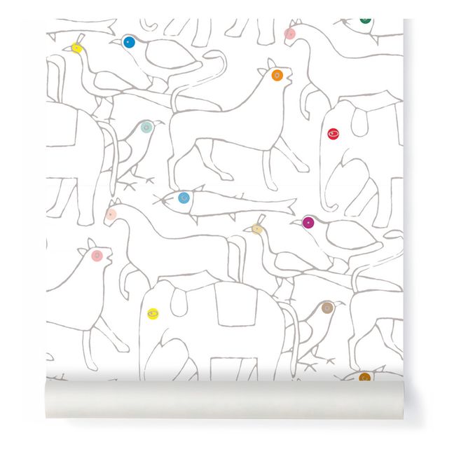 Papel pintado Animals - 3 rollos Marfil