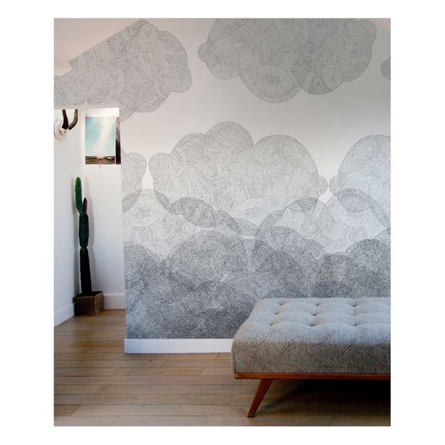Cloudy Wallpaper - 3 rolls | Charcoal grey