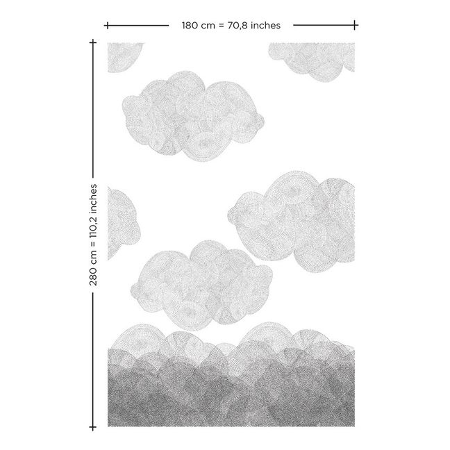 Cloudy Wallpaper - 3 rolls | Charcoal grey