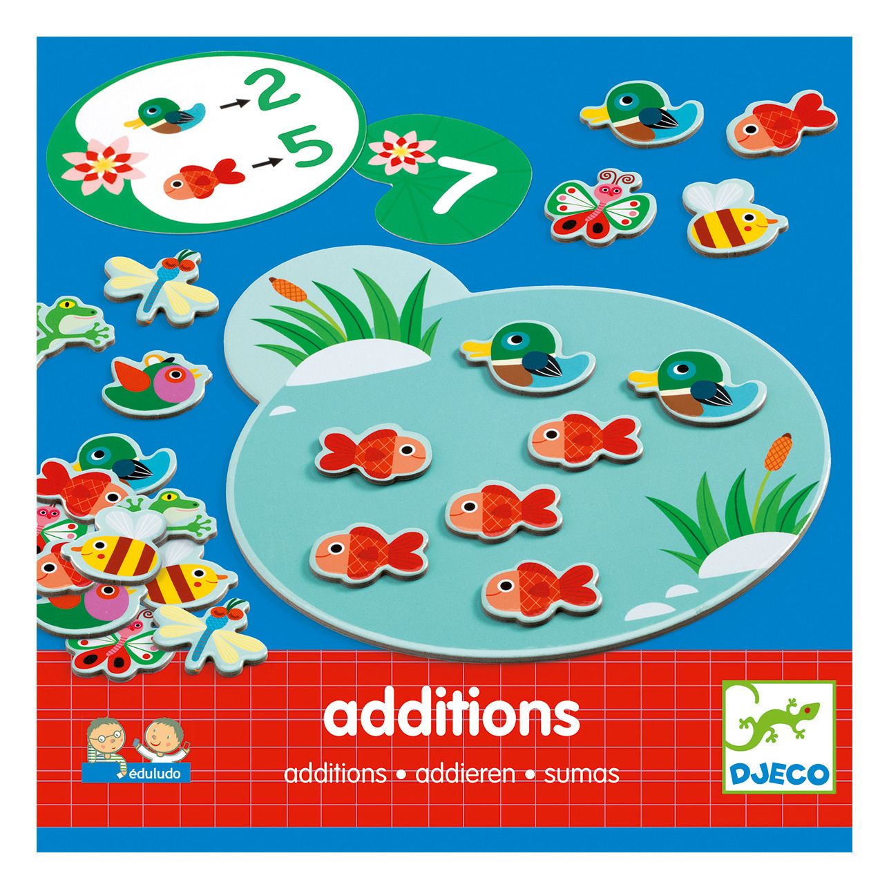 Djeco - Jeu éducatif Eduludo Additions - Multicolore