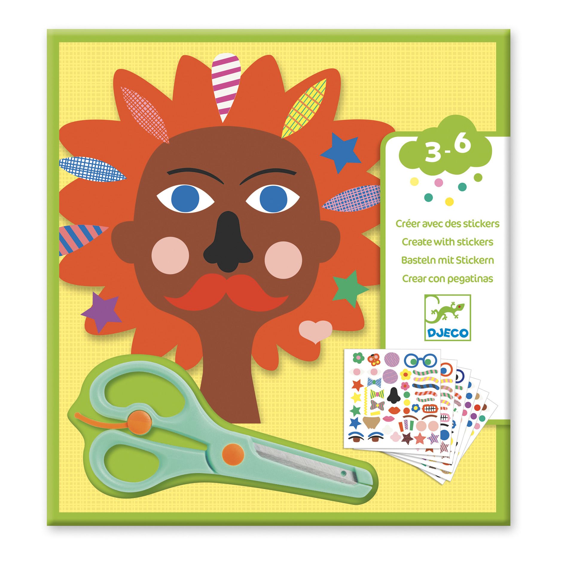 Djeco - Kit de stickers Coiffeur - Multicolore