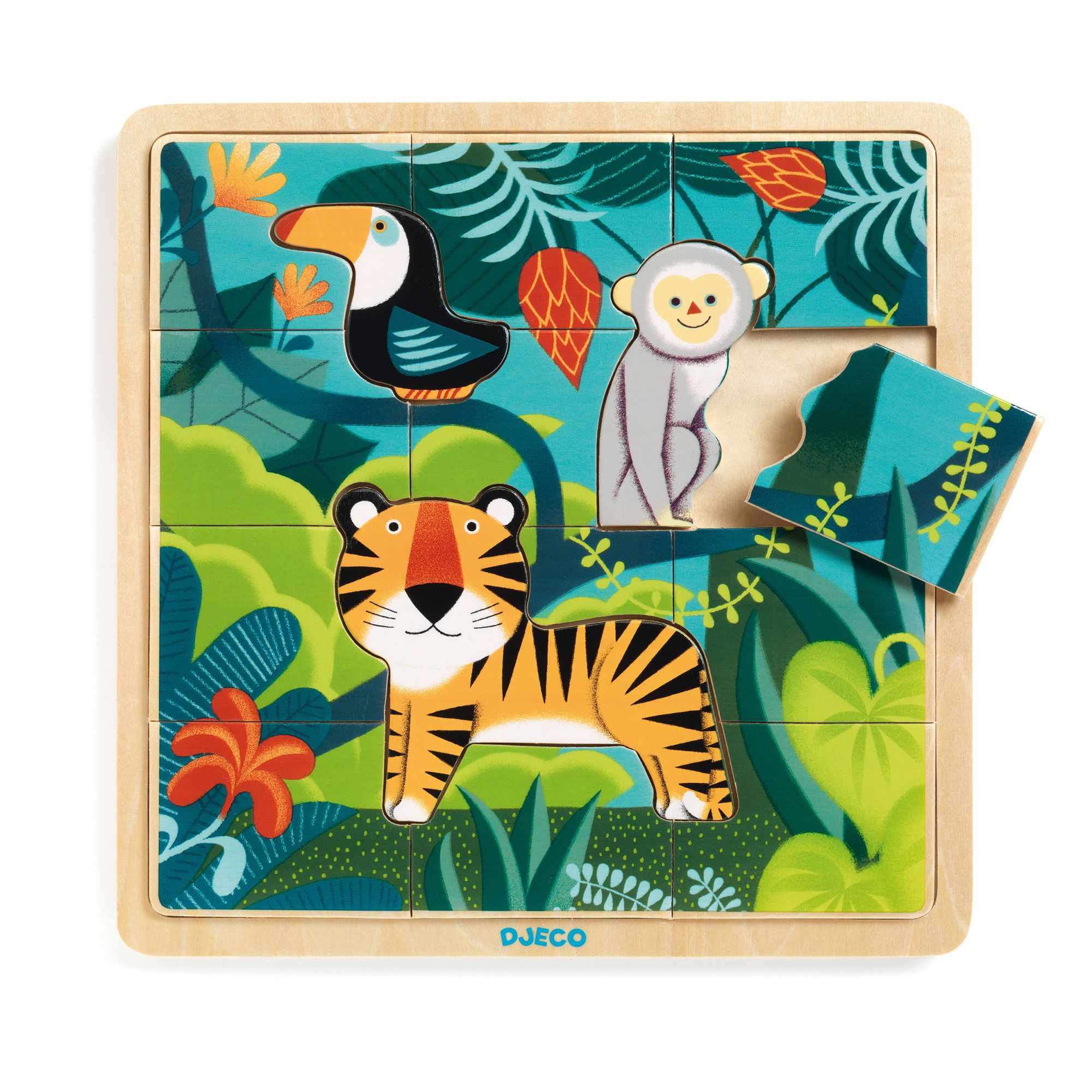 12 boys girls Jungle Animals JIGSAW PUZZLE toy Party Bags Filler GOODY children 