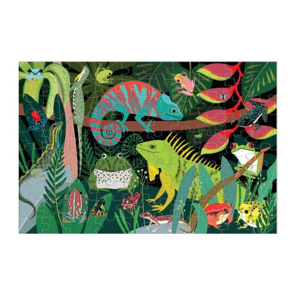 Glow-in-the-dark Lizard Puzzle - 100 pieces- Product image n°1